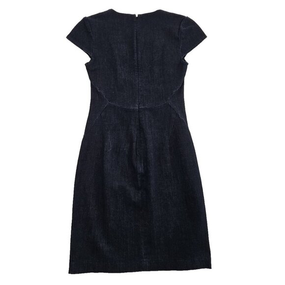 Banana Republic Angled Seam Pencil Dress Women's Sz 0 Short Sleeve Navy NWOT - Picture 2 of 16